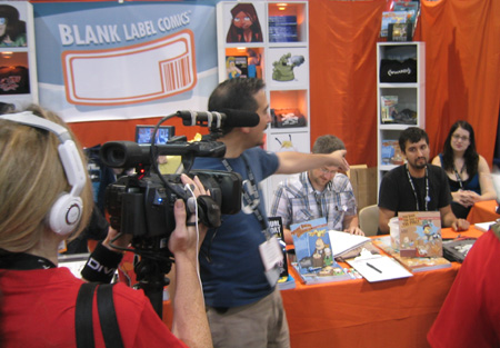 Brad Guigar in front of the BLC Booth at Comic-Con 2007