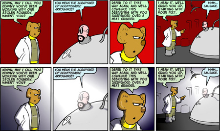 The Scrapyard of Insufferable Arrogance recoloring project - sample strip from August 17th, 2004