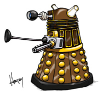 Dalek Badge Art for CONduit XIX by Howard Tayler