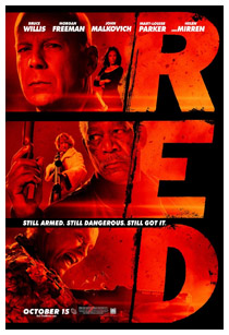 Red, starring Bruce Willis, Morgan Freeman, John Malkovich, Mary Louise Parker, and Helen Mirren