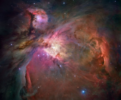 The Orion Nebula, as seen from the Hubble Space Telescope