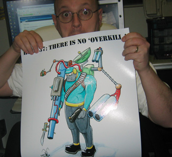 Howard holding the Rule 37 Print