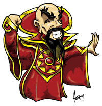 Ming The Merciless, CONduit XIX Badge Art by Howard Tayler