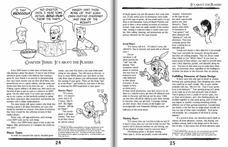 p24-25 spread from XDM: Xt-treme Dungeon Mastery, by Tracy & Curtis Hickman, illustrated by Howard Tayler