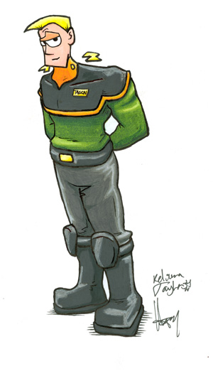 Captain Kaff Tagon, by Howard Tayler, colored by Keliana 